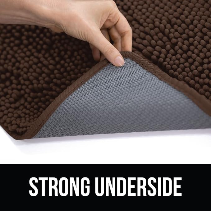 KANGAROO Bathroom Rugs, Chenille Soft Absorbent Bath Rug, Shaggy Shower Mat - Image 8