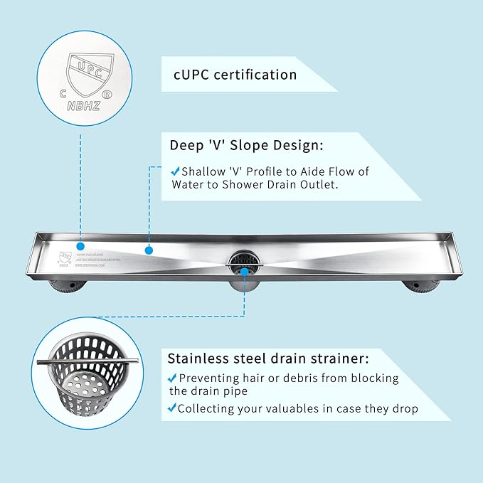 Neodrain 48-Inch Linear Shower Drain - Image 6
