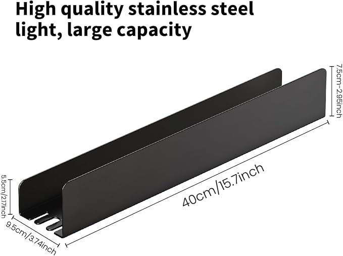 REKITA No Drill Shower Shelf Organizer, 40cm Stainless Steel Bathroom Storage - Image 5