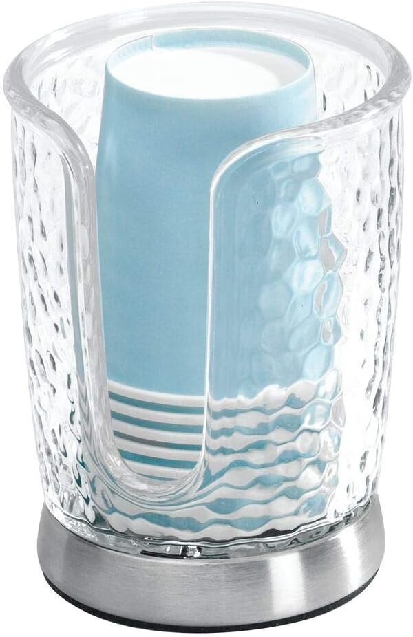 mDesign Plastic/Steel Compact Small Disposable Paper Cup Dispenser Storage - Image 5