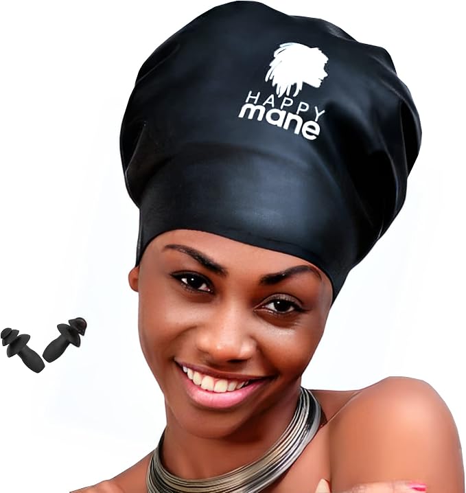 Large Extra Large XL Silicone Swim Cap by HAPPYMANE