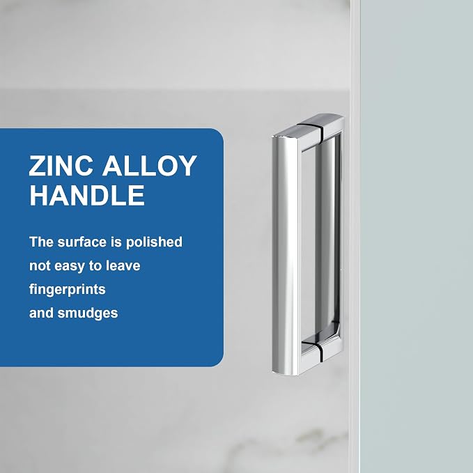 32 in.W x 72 in.H Bifold Frameless Glass Shower Door 1/4” Tempered Clear Glass - Image 5