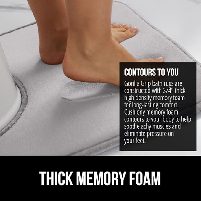 GORILLA GRIP Thick Memory Foam Toilet Rug - Image 4