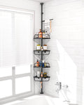 ADOVEL 4 Layer Corner Shower Caddy, Stainless Steel ​Constant Tension Pole by ADOVEL