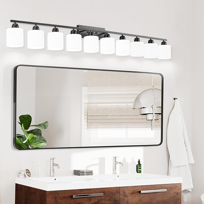 10 Light Black Vanity Lights for Giant Mirror, Bathroom Vanity Lights Over - Image 8