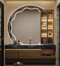 Bathroom Vanity with Sink, Modern Bathroom Vanity with LED Semi-Circle Mirror by LUTHXAY