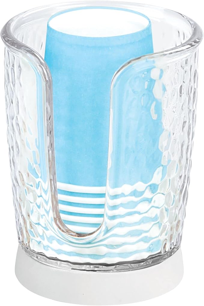 mDesign Plastic/Steel Compact Small Disposable Paper Cup Dispenser Storage by mDesign