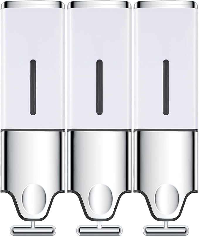 3-in-1 Quadrate Dispensers for The Shower, Shower soap Dispenser, Conditioner by EHORIA