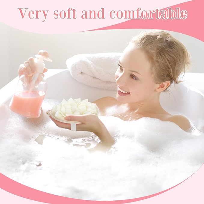Boao 6 Pcs Bath Shower Pouf Sponge Mesh Pouf Shower Ball Exfoliating Body - Image 3