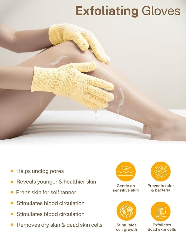 Yiclick Heavy Exfoliating Gloves, Exfoliating Body Scrubber - Image 3