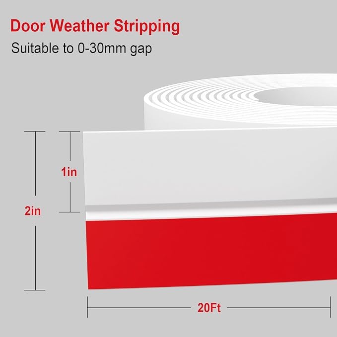 Door Seal Strip for Door Frame, 36ft Silicone Shower Glass Door Seal Strip - Image 2