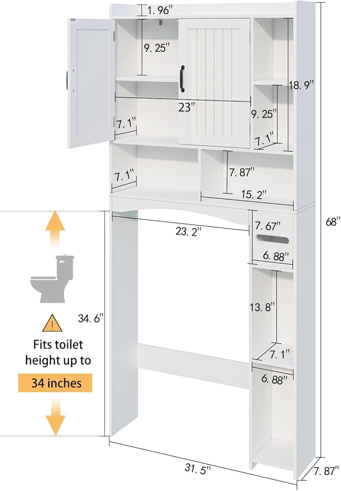 Over The Toilet Storage Cabinet, Over Toilet Bathroom Organizer, Bathroom - Image 3