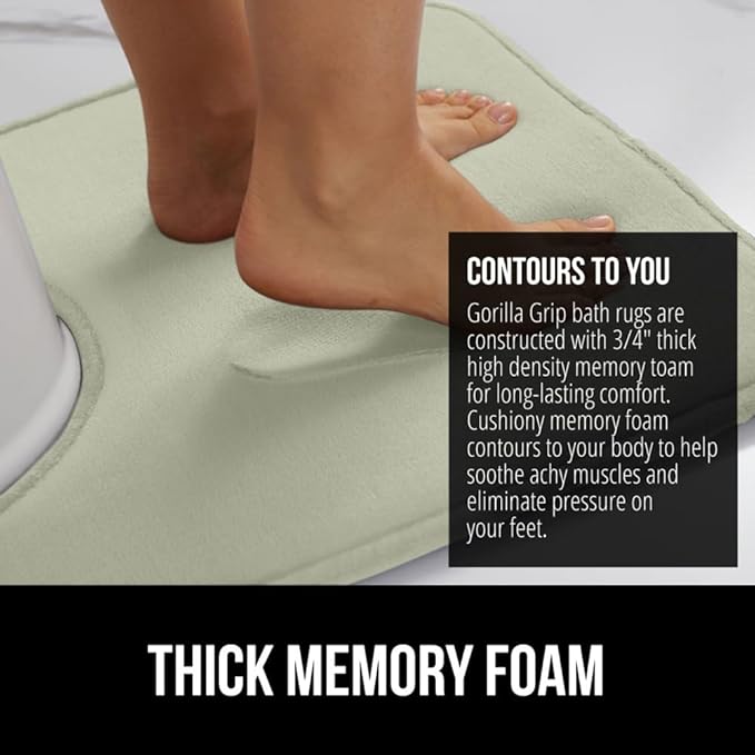 GORILLA GRIP Thick Memory Foam Toilet Rug - Image 4