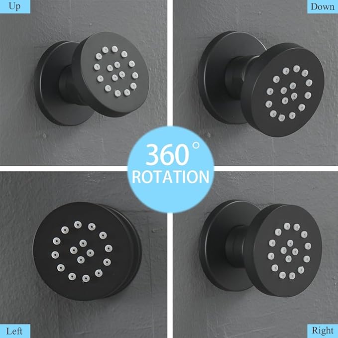 Matte Black Round Shower Faucet Set - Image 5