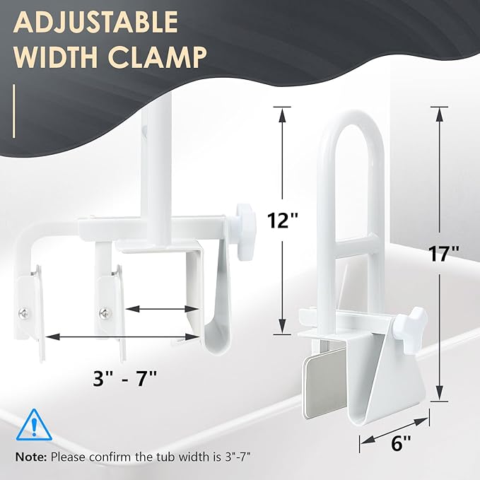Bathtub Safety Rail, Heavy Duty Bath and Shower Grab Bar - Image 3