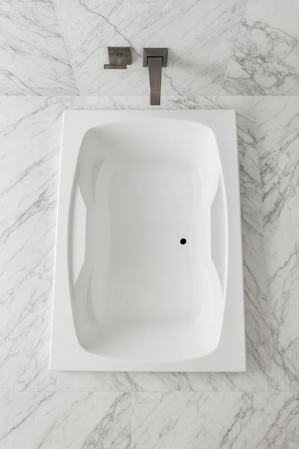 Carver Tubs - AR7242 - Acrylic Fiberglass Soaking Rectangle Bathtub - White Two - Image 4