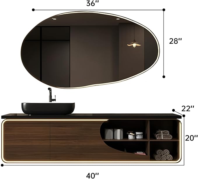 Single Sink Bathroom Vanity, Floating Modern Vanities - Image 2