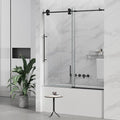 Sunrosa 60" W x 60" H Frameless Tub Shower Door, Sliding Tub Door by ElevateYourEverydayShower