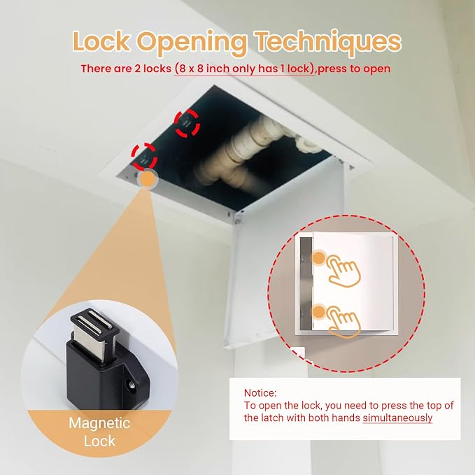 Access Doors Panel 8 x 8 inch Aluminum Alloy Access Door - Image 8