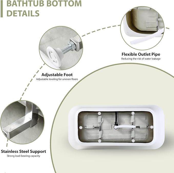 Mocoloo 59 Inch Freestanding Bathtub - Image 6