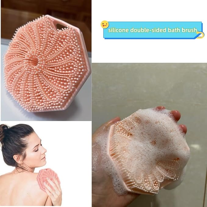 Silicone Body Scrubber Double-Sided Design，Silicone Loofah Double-Sided Body - Image 4