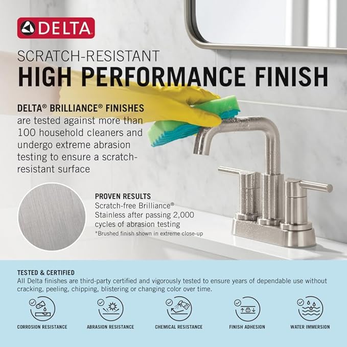 Delta Arvo Centerset Bathroom Faucet, Champagne Bronze 2-Handle Bathroom Faucet - Image 3