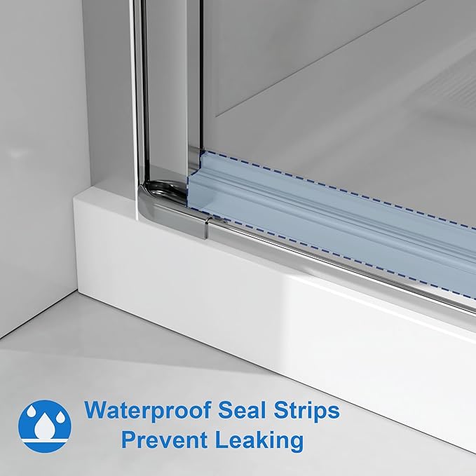 32 in.W x 72 in.H Bifold Frameless Glass Shower Door 1/4” Tempered Clear Glass - Image 6