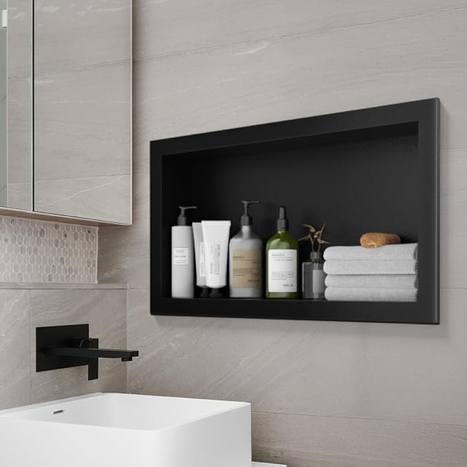 Stainless Steel Shower Niche 12" x 24", Single-Layer Wall Mounted No Tile Needed - Image 8