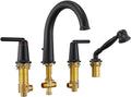 Bathtub Faucet Trim Kit with Hand Shower and Rough-in Valve Deck Mount 4 Hole by Wintap