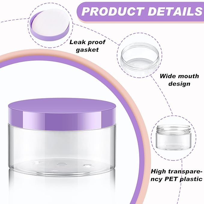 Dandat 24 Pcs 8 oz Plastic Jar Container - Image 3