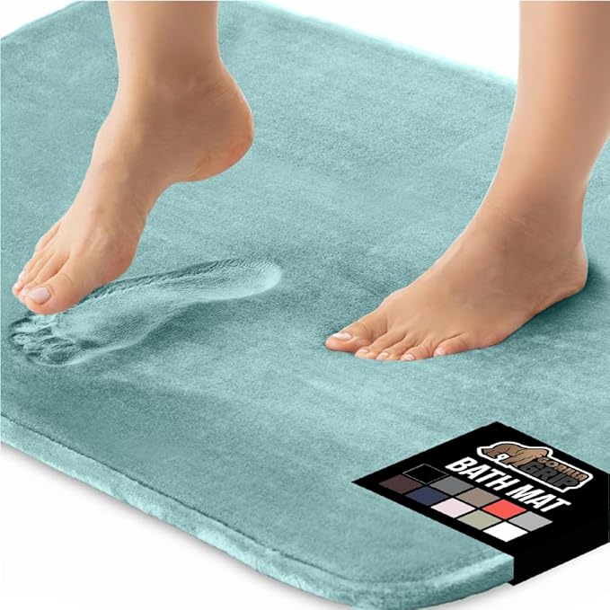 GORILLA GRIP Memory Foam Bath Mat, Soft Absorbent Velvet Bathroom Mats by GorillaGrip