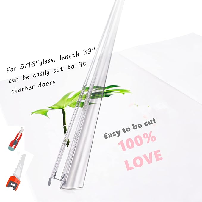 2-Pack Ultra Clear Shower Door Bottom Seal Frameless Glass Shower Door Sweep - Image 7