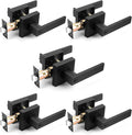 Probrico 5 Pack| Matte Black Square Privacy Door Levers Bed Bath Door Handles by Probrico