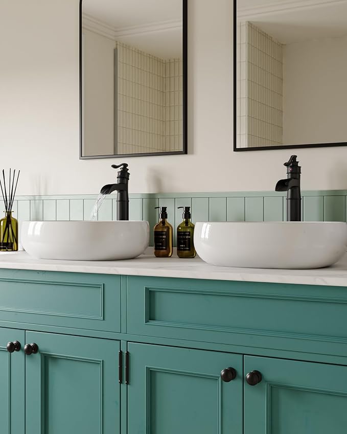 BWE Vessel Sink Faucet Waterfall Matte Black - Image 3