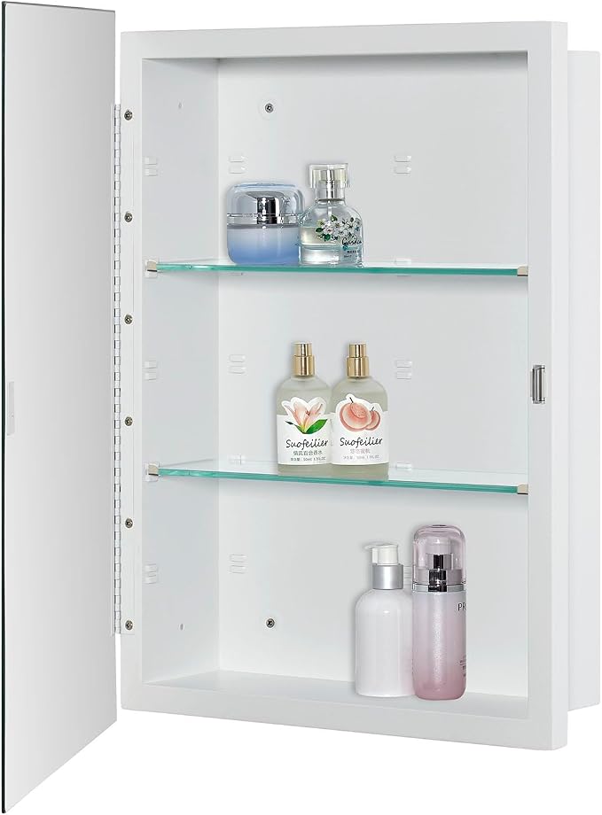 Bathroom Medicine Cabinet with Beveled Edge Mirrored Door 16 x 22 inch - Image 8