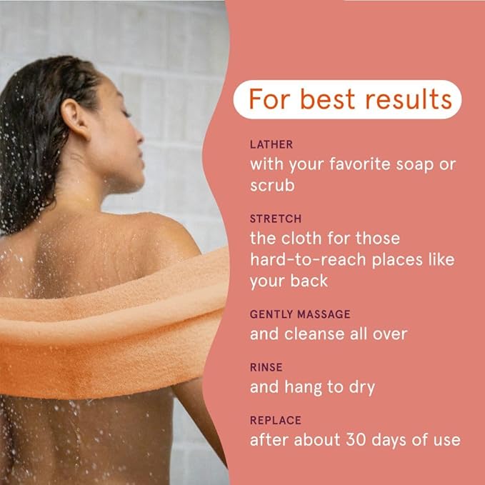 Cleanlogic Bath and Body Exfoliating Stretch Bath/Shower Cloth - Image 4