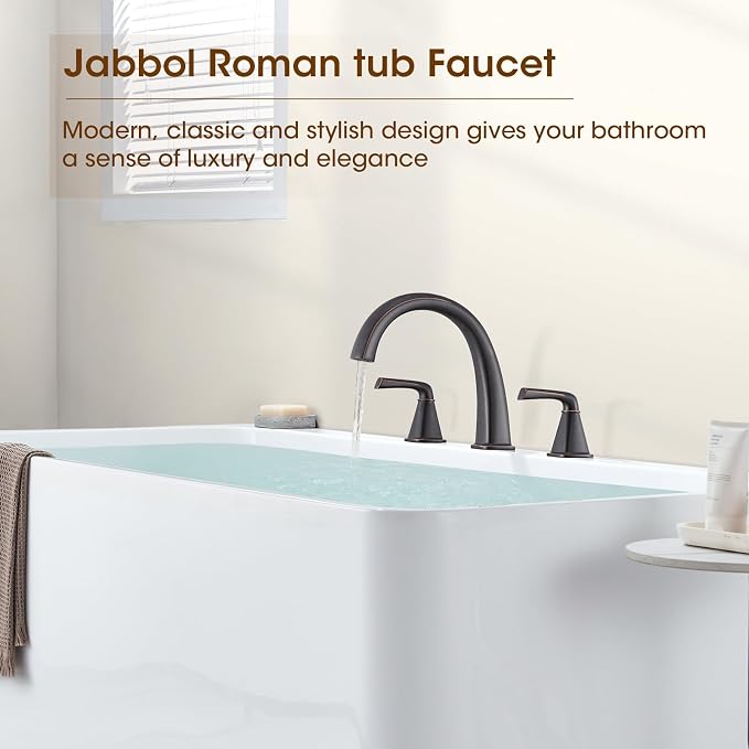 Oil-Rubbed Bronze Roman Tub Faucet, Solid Brass Bathtub Faucet Set - Image 2