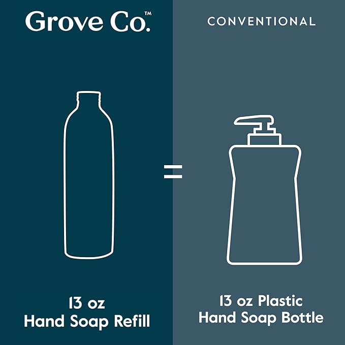 Grove Co. Hydrating Gel Hand Soap Refills + 1 x Reusable Glass Soap Dispenser - Image 7