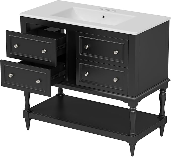 36 Inch Black Bathroom Vanity - Image 6