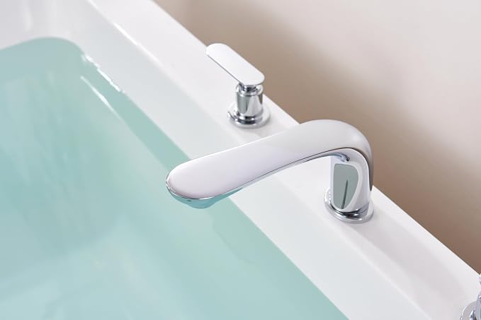 SITGES Classic Bathtub Faucet, 2-Handle Chrome Tub Filler, 3-Hole Widespread - Image 2
