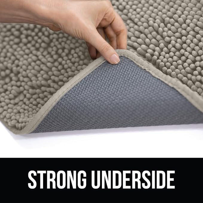 KANGAROO Bathroom Rugs, Chenille Soft Absorbent Bath Rug, Shaggy Shower Mat - Image 8