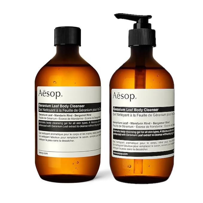 Aesop Geranium Leaf Body Cleanser + Refill | Invigorating Cleansing Gel | by AesopUSA