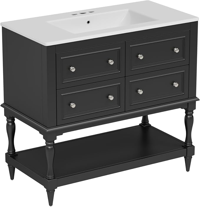 36 Inch Black Bathroom Vanity - Image 7