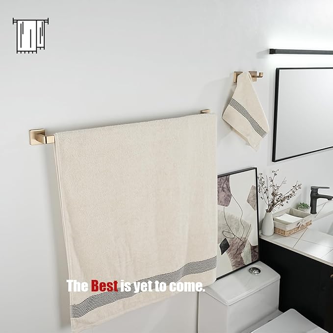 JQK Champagne Bronze Bath Towel Bar, 27 Inch 304 Stainless Steel Thicken 0.8mm - Image 5