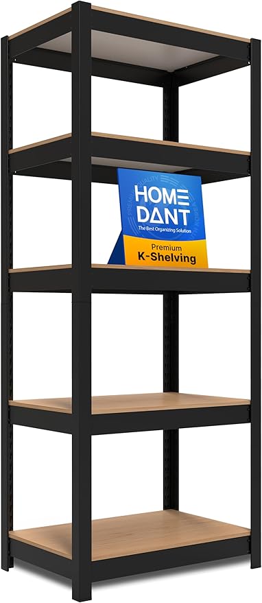 HOMEDANT House 24.4" W 5 Tier Heavy Duty Garage Shelving Adjustable Metal Rack by TheBestOrganizingSolution