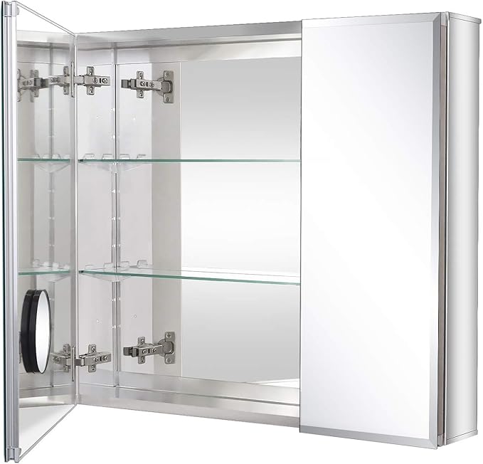 Fundin Bathroom Mirror Medicine Cabinet Aluminum Storage Cabinet 30 x 26 inch by Fundinmedicinecabinet