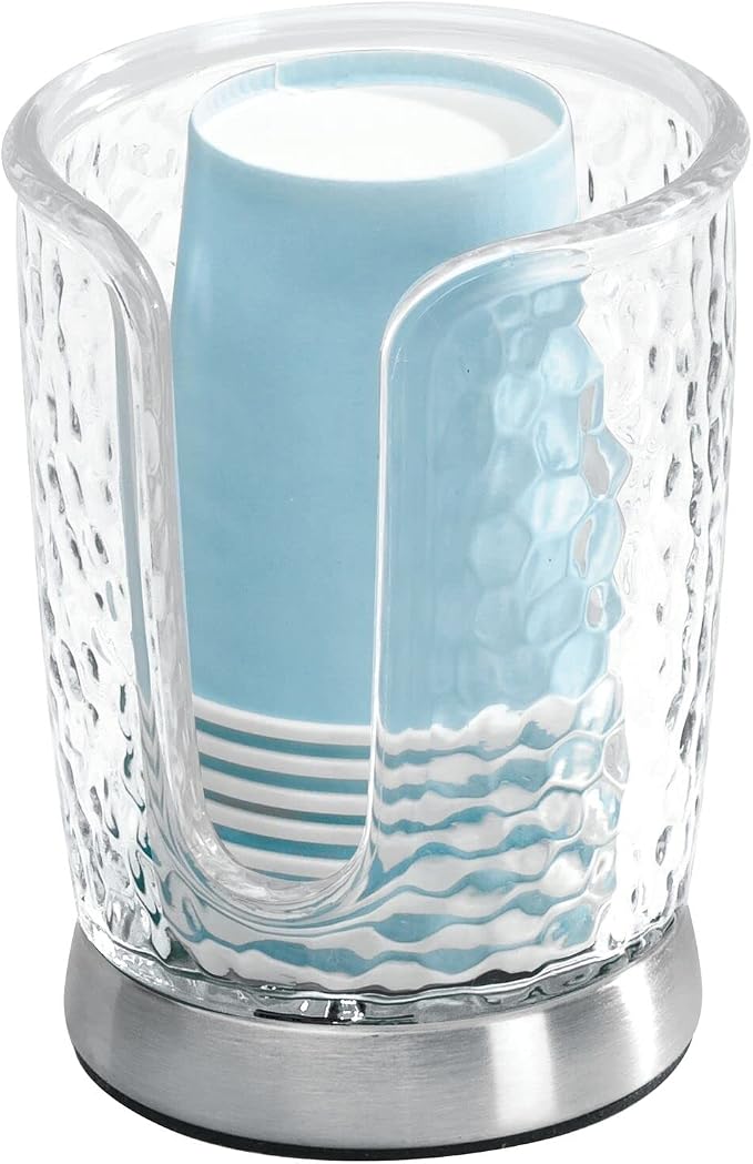 mDesign Plastic/Steel Compact Small Disposable Paper Cup Dispenser Storage - Image 8