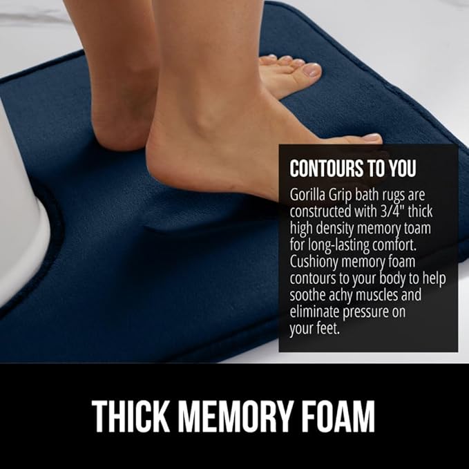 GORILLA GRIP Thick Memory Foam Toilet Rug - Image 4