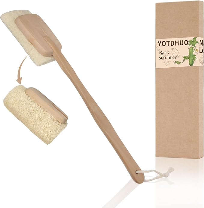 Natural Loofah with Handle, Back Scrubber by YOTDHUO