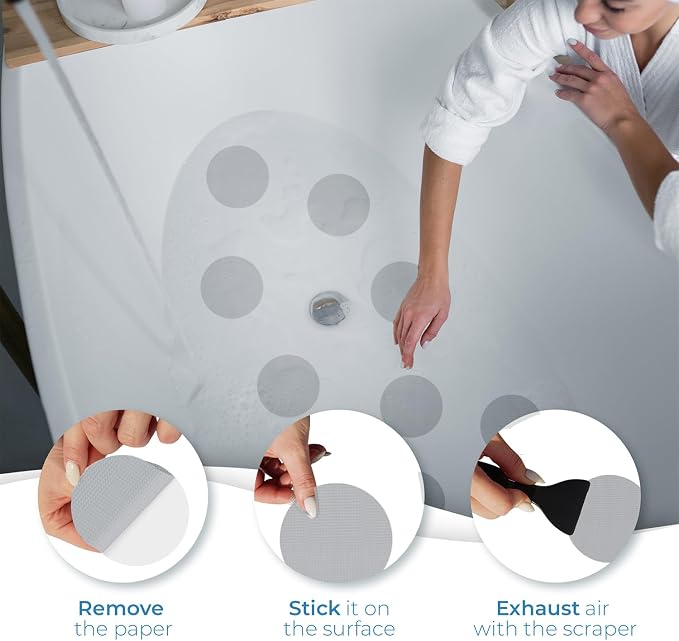 Anti Slip Shower Stickers 24 PCS, Premium Adhesive Bath Tub Stickers - Image 3